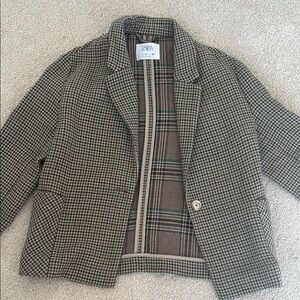 Zara Houndstooth Blazer Jacket